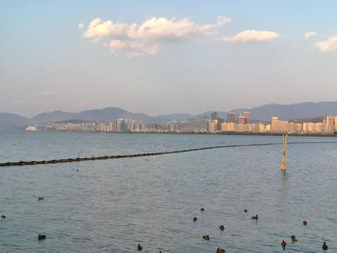 View across Erhai Lake from Erhai Park toward Xiaguan