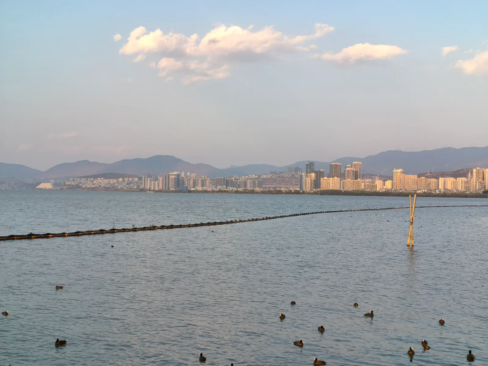 View across Erhai Lake from Erhai Park toward Xiaguan