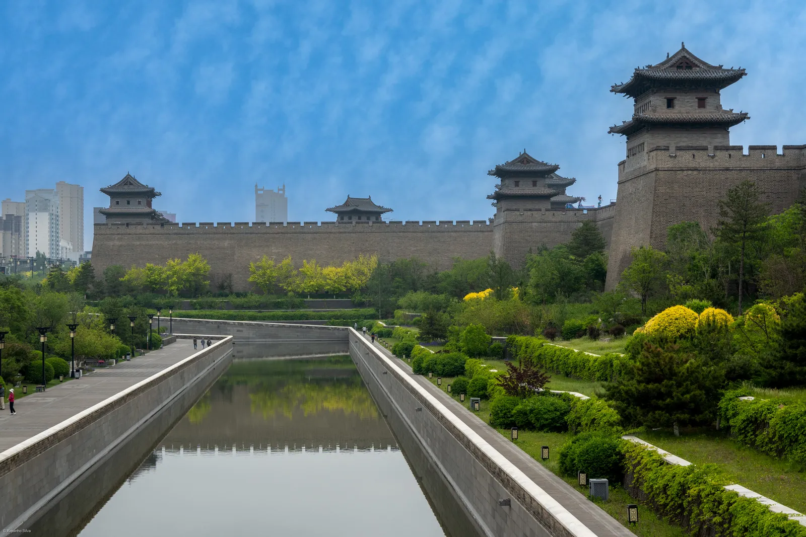 Datong's restored city wall, watchtowers and moat