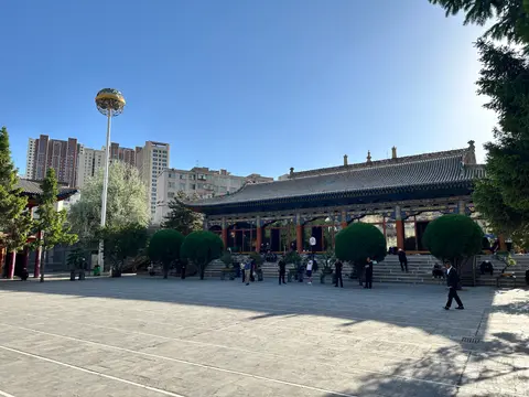 The prayer hall and courtyard of Dongguan Mosque