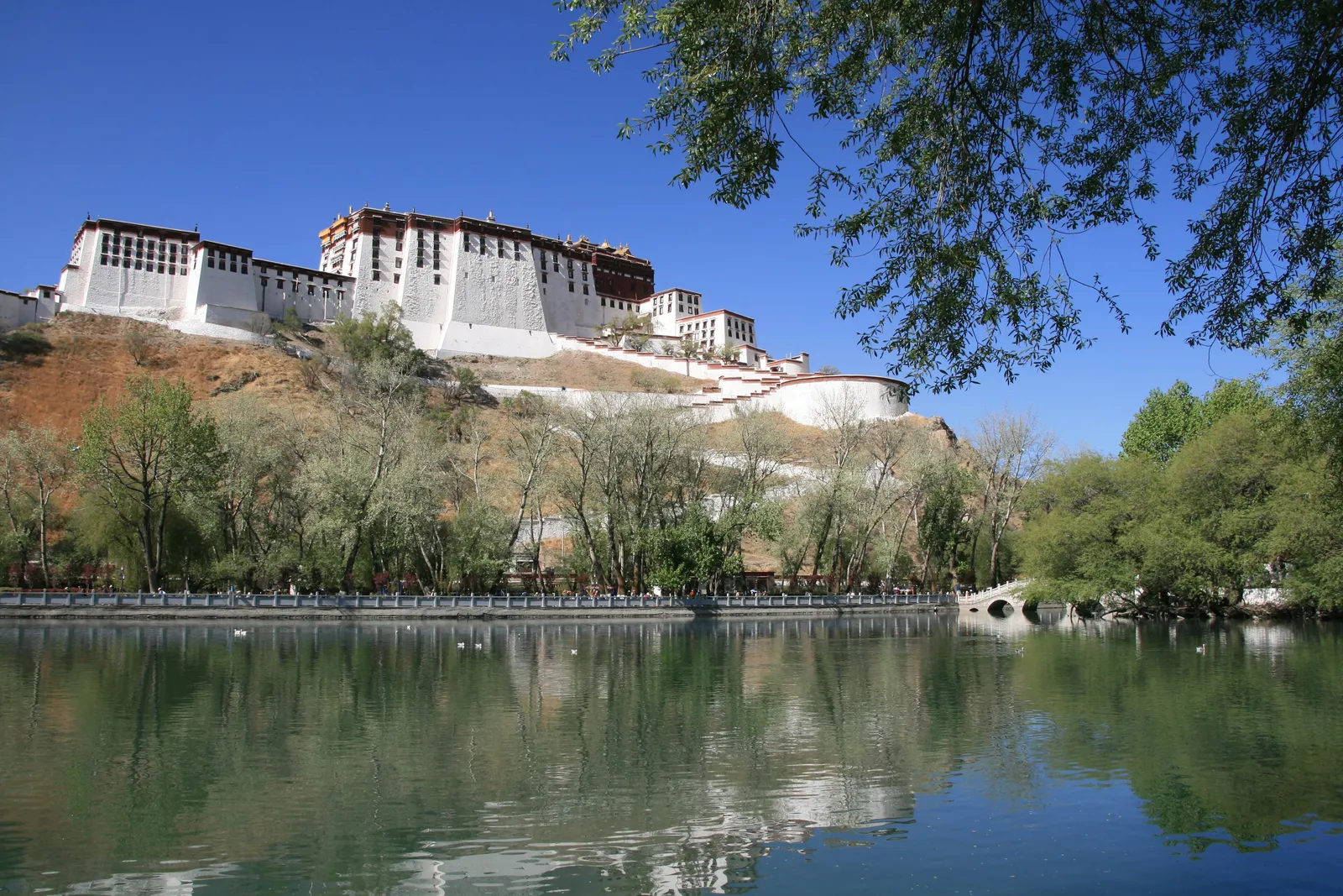 The Potala Palace reflected in the lake of Zongjiao Lukhang Park