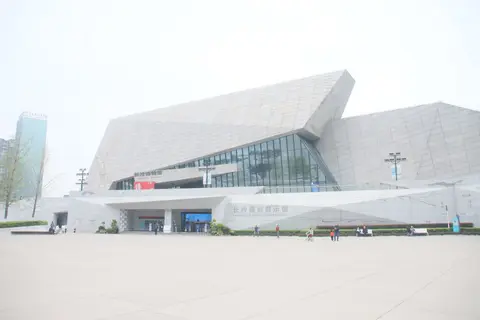 The angular stone-clad building of the Changsha Museum