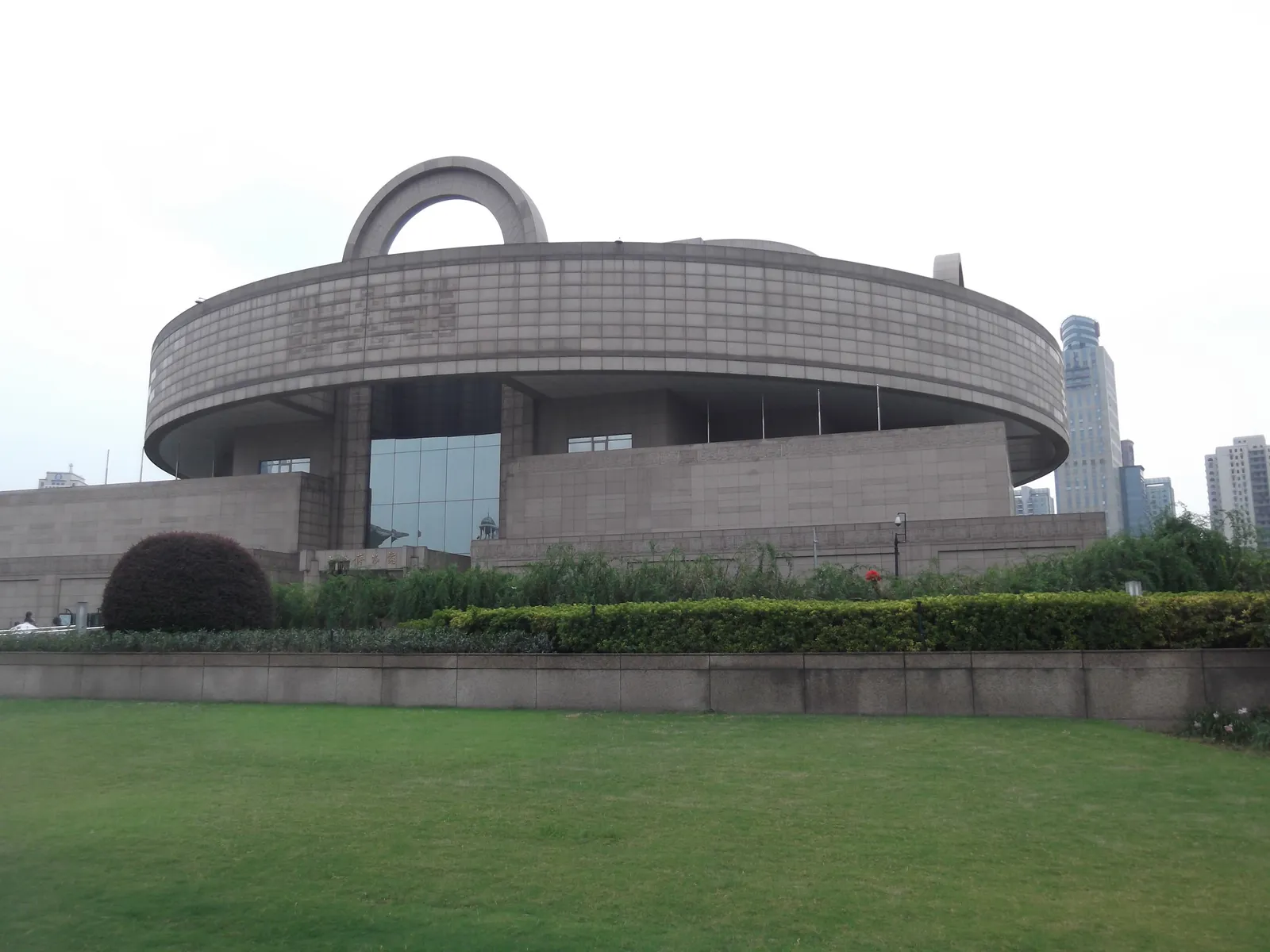 The round, bronze-vessel-shaped Shanghai Museum on People's Square