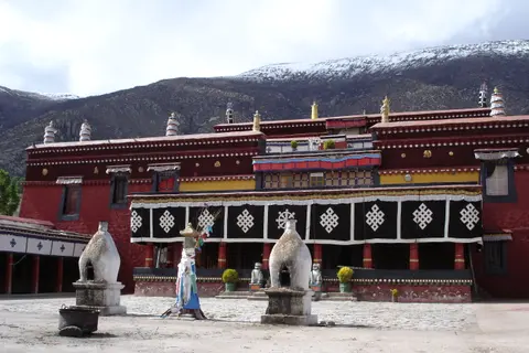 Main hall of Nechung Monastery near Drepung, Lhasa