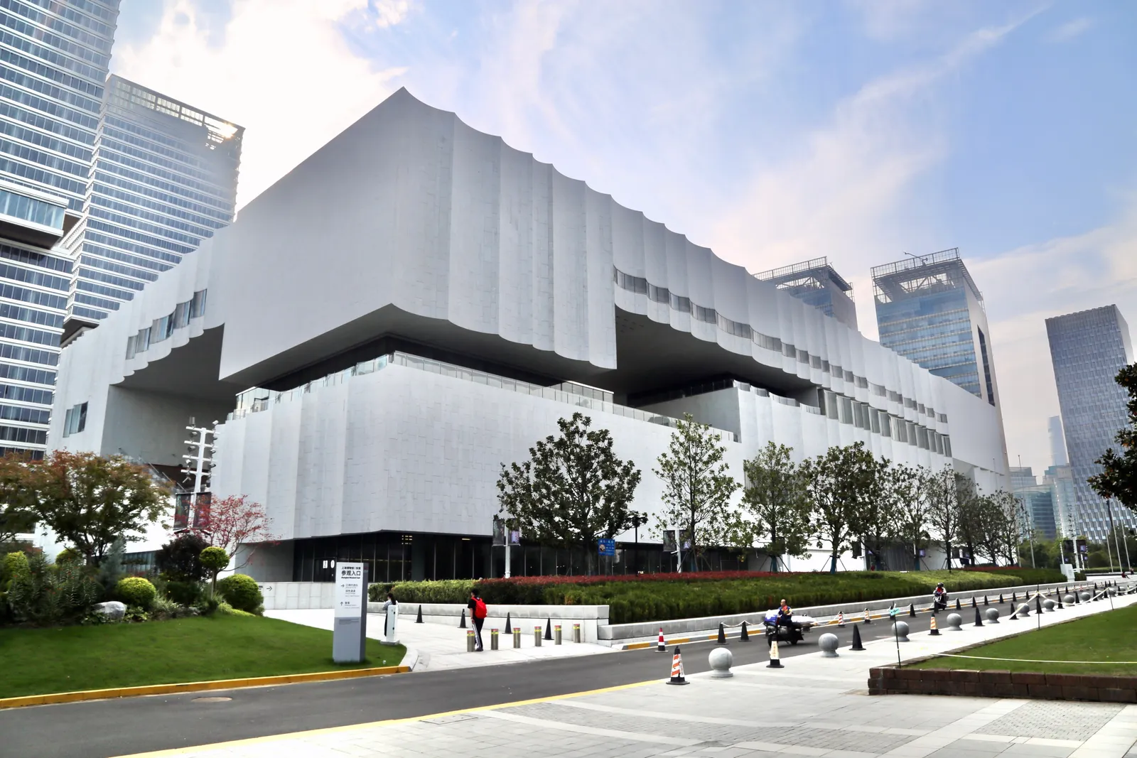 The white modern building of Shanghai Museum East in Pudong