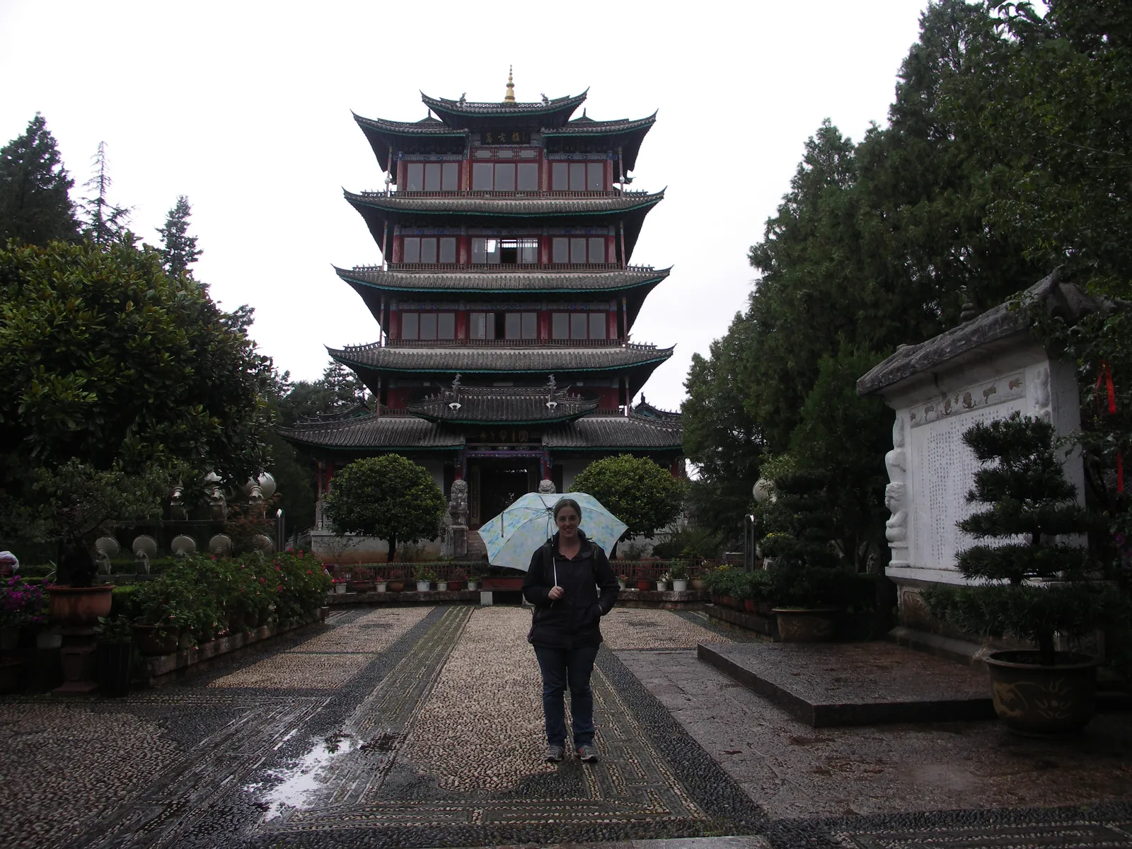 Wangu Tower rising on Lion Hill above Lijiang Old Town