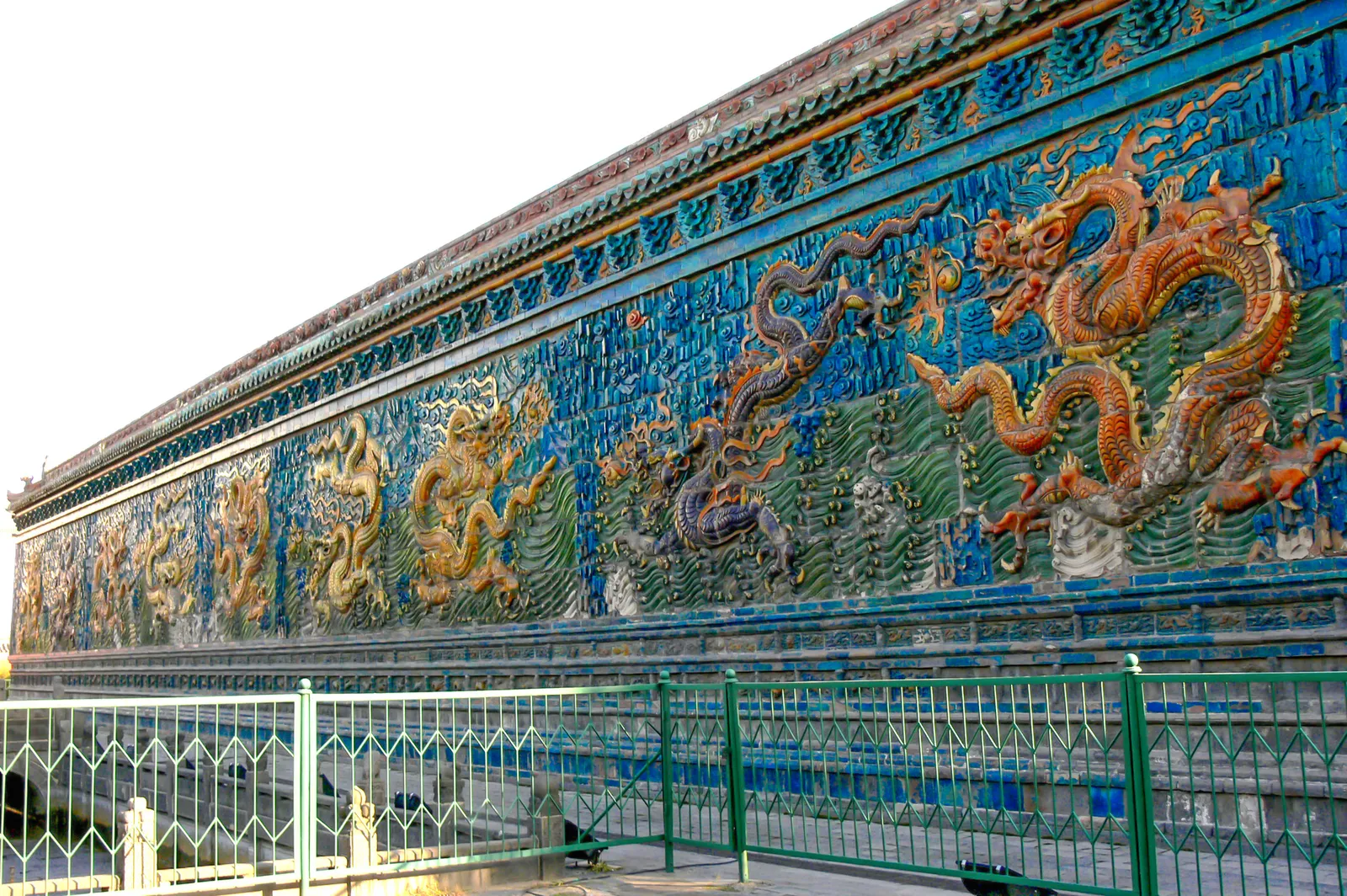 The full length of Datong's glazed-tile Nine Dragon Screen