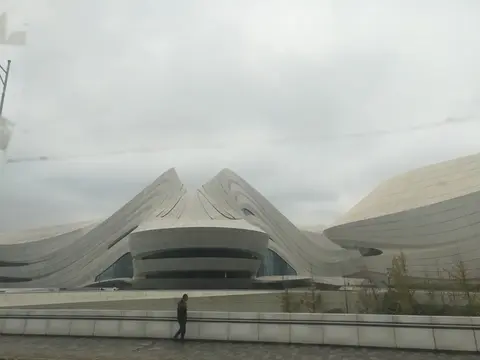 The flowing white curves of the Meixi Lake International Culture and Arts Centre
