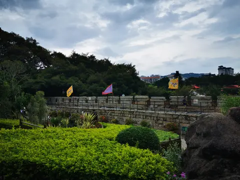 Stone ramparts of the Qing-era Hulishan Fortress