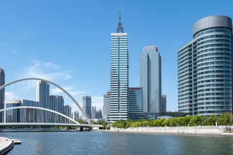 The Haihe River and skyline in central Tianjin