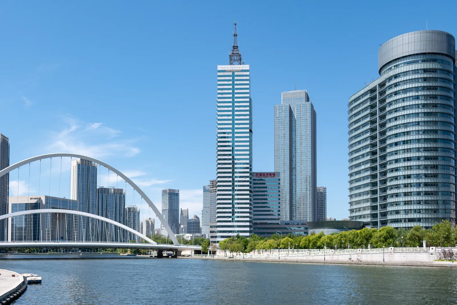 The Haihe River and skyline in central Tianjin
