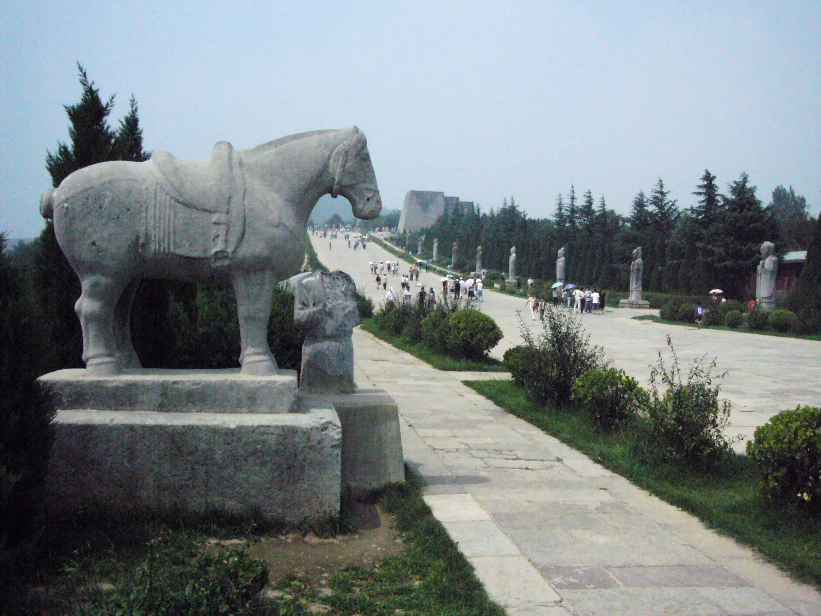 Stone horse on the Spirit Way leading to the Qianling Mausoleum