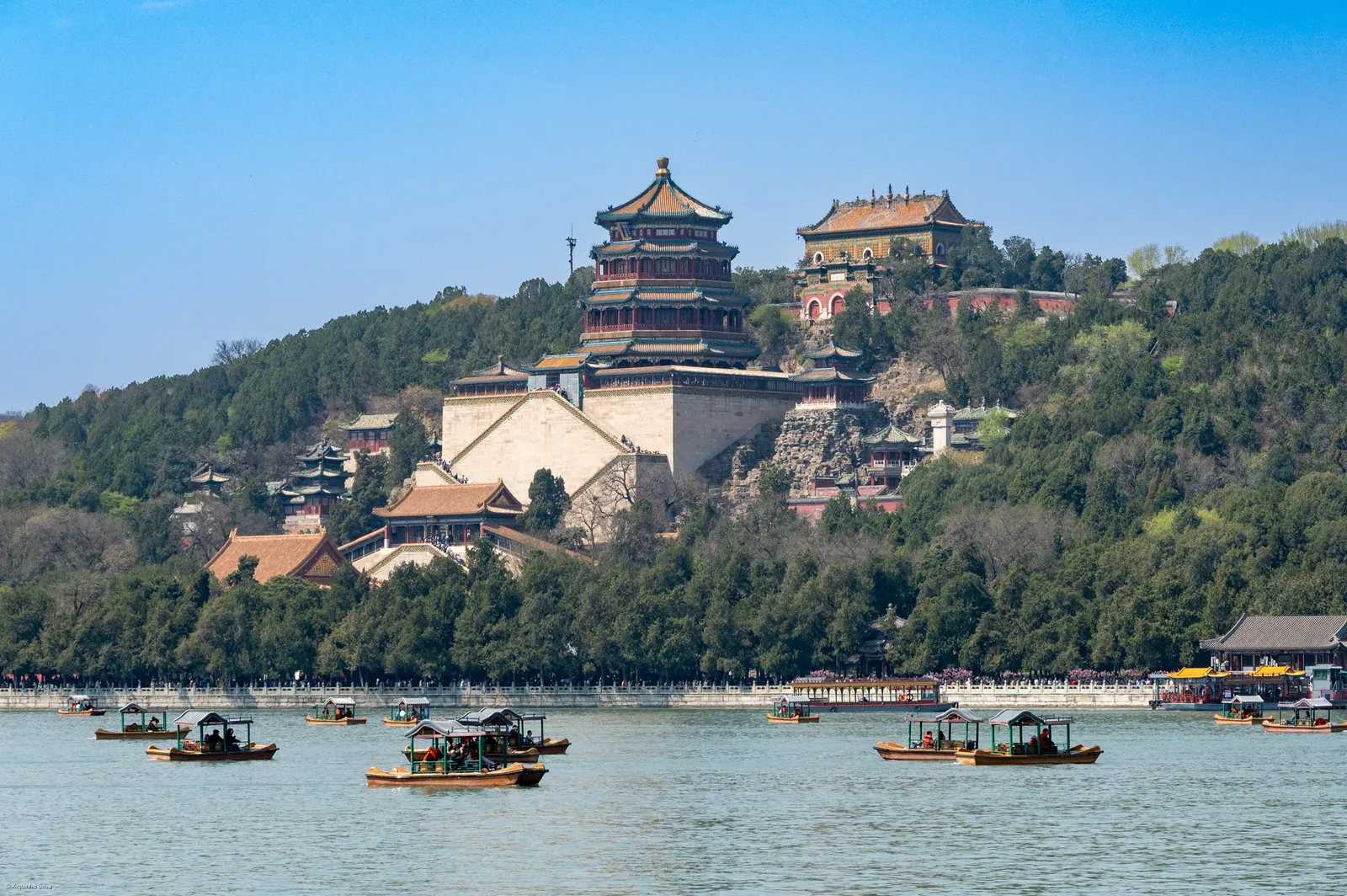 Longevity Hill and Tower of Buddhist Incense across Kunming Lake