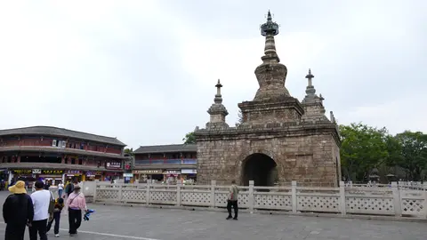 Ming-era Vajra Pagoda in the square of Guandu Ancient Town
