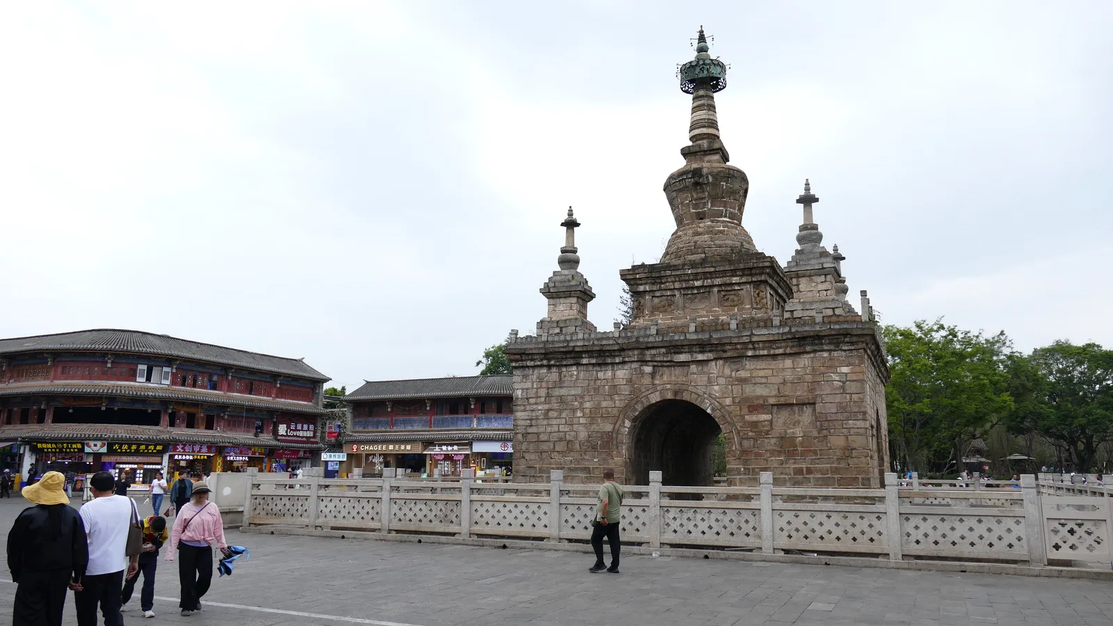 Ming-era Vajra Pagoda in the square of Guandu Ancient Town
