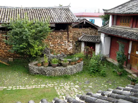 Courtyard of Joseph Rock’s former house in Yuhu village