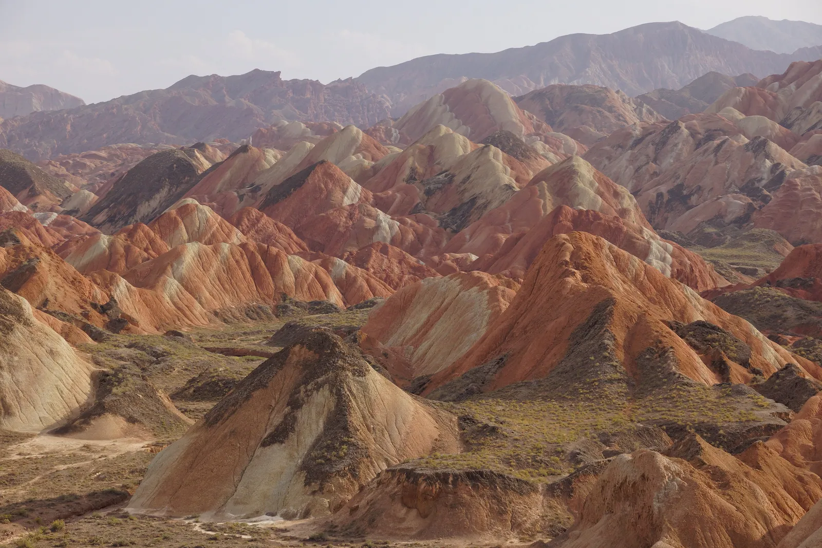 Striped red and orange hills of the Zhangye Rainbow Mountains