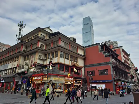 Traditional-style buildings along Pozi Street