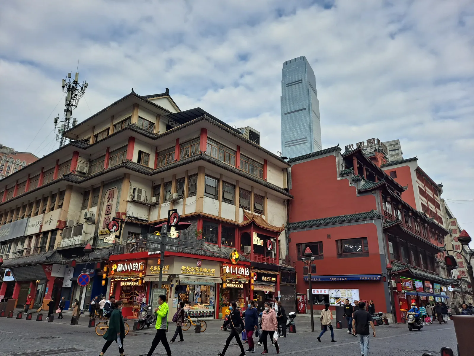 Traditional-style buildings along Pozi Street