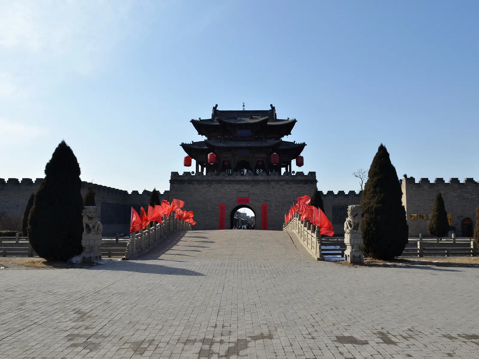 Gate tower and walled forecourt of the Chang Family Manor