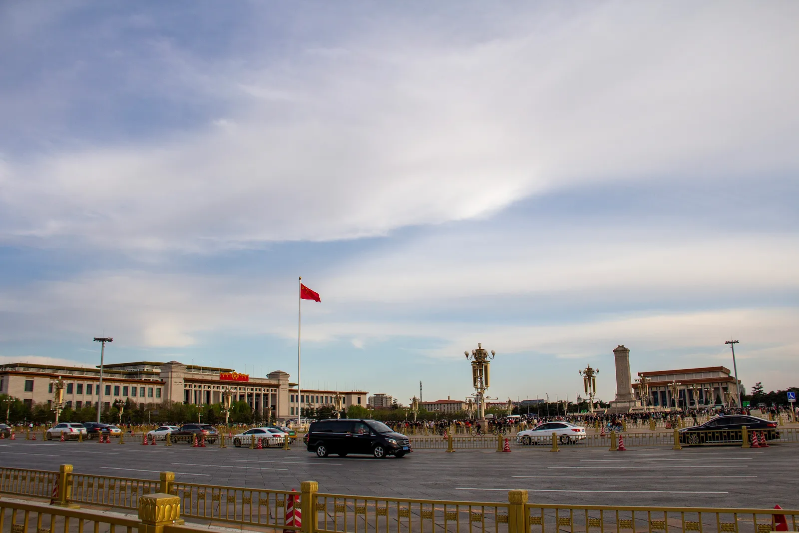 Tiananmen Square with the Great Hall of the People and Monument to the People’s Heroes
