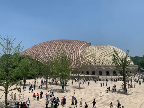 The domed Usnisa Palace on Niushou Mountain, Nanjing