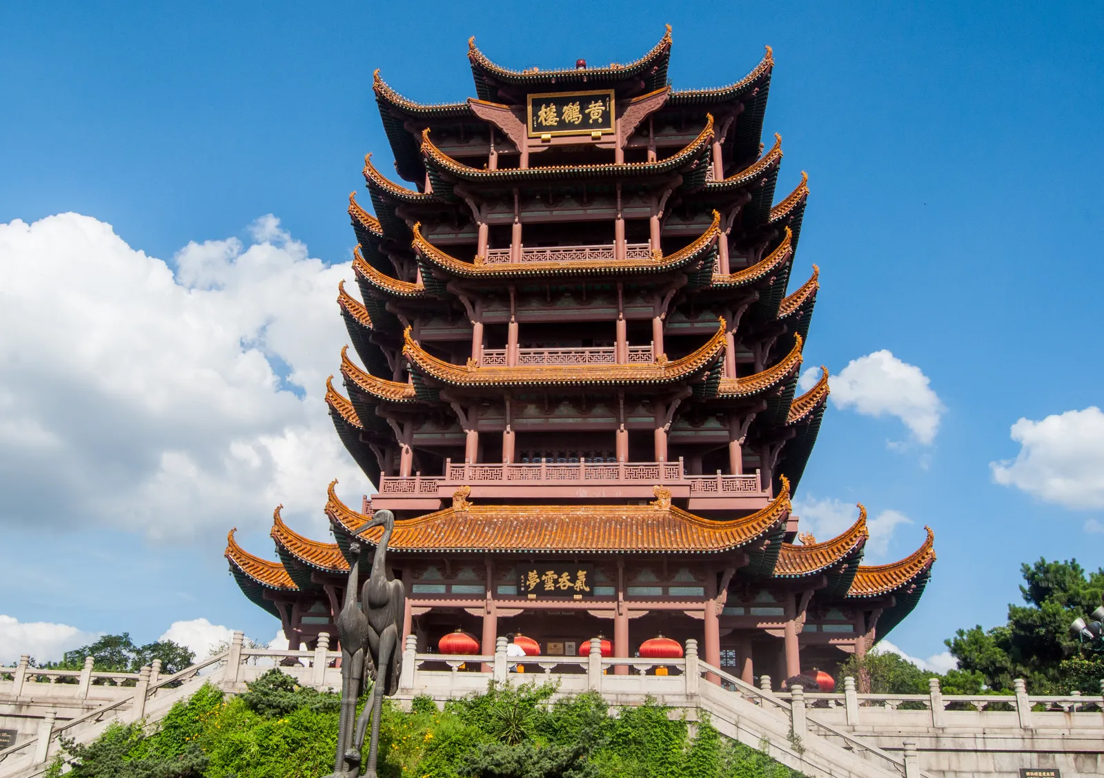 The Yellow Crane Tower with its tiered golden roofs