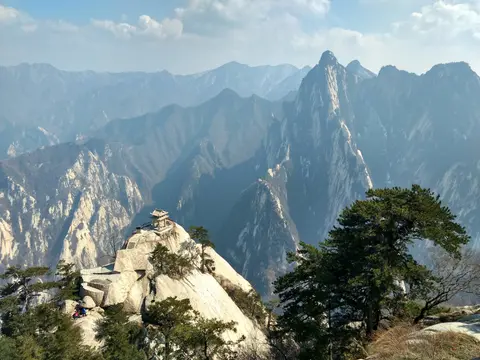 Granite peaks of Mount Huashan seen from near the Chess Pavilion