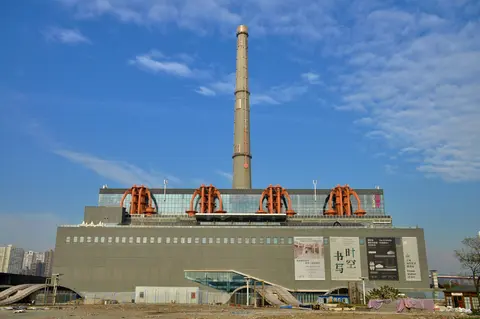 The former power plant and chimney housing the Power Station of Art