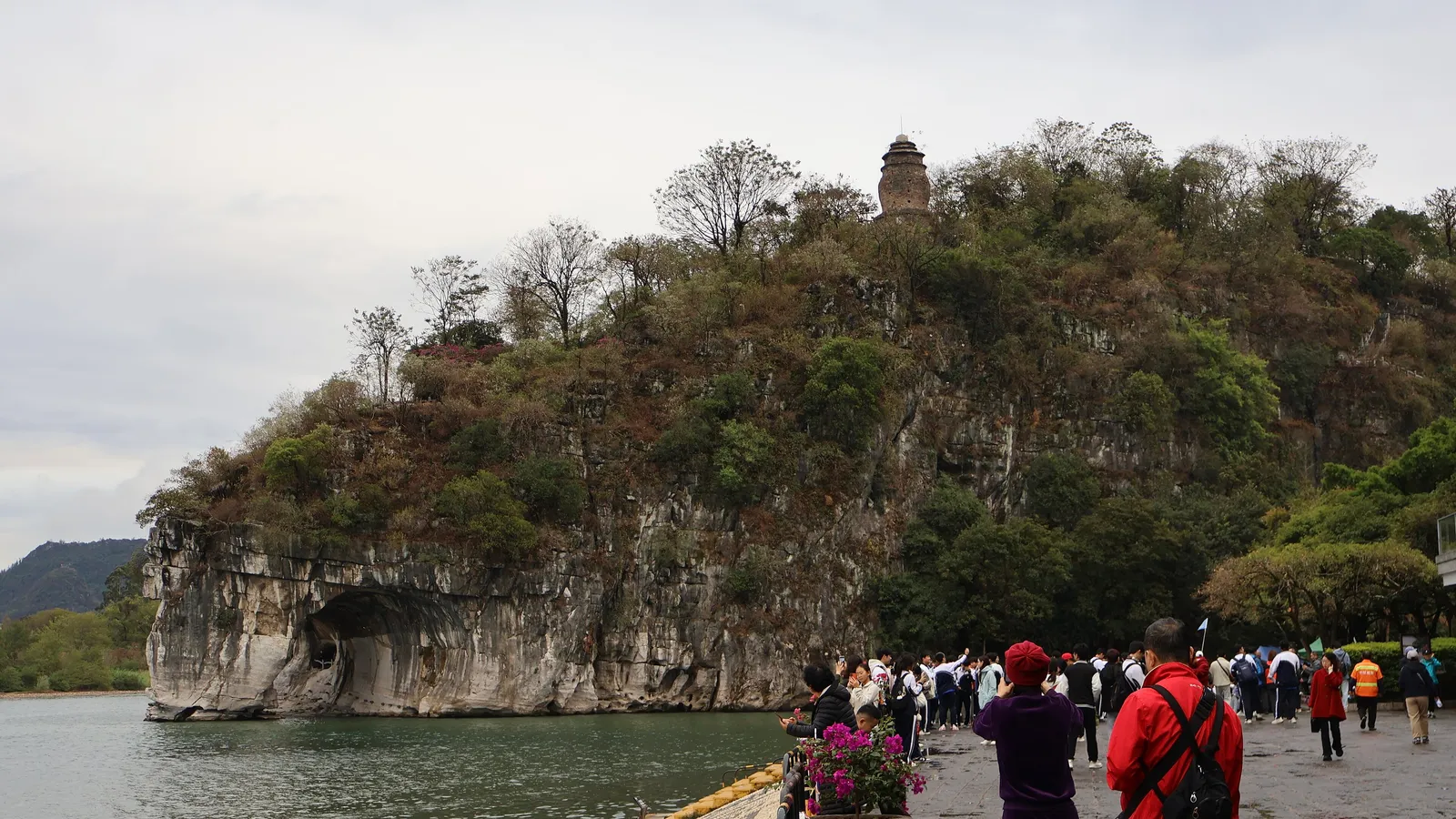 Elephant Trunk Hill dipping its 'trunk' into the river