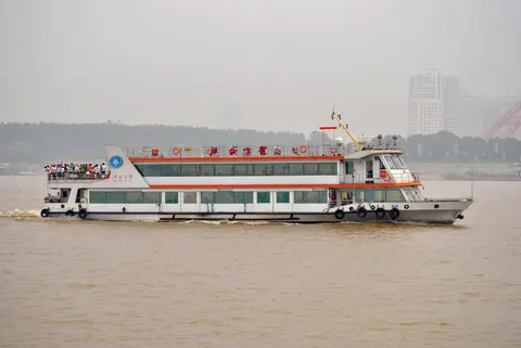 A passenger ferry crossing the Yangtze in Wuhan