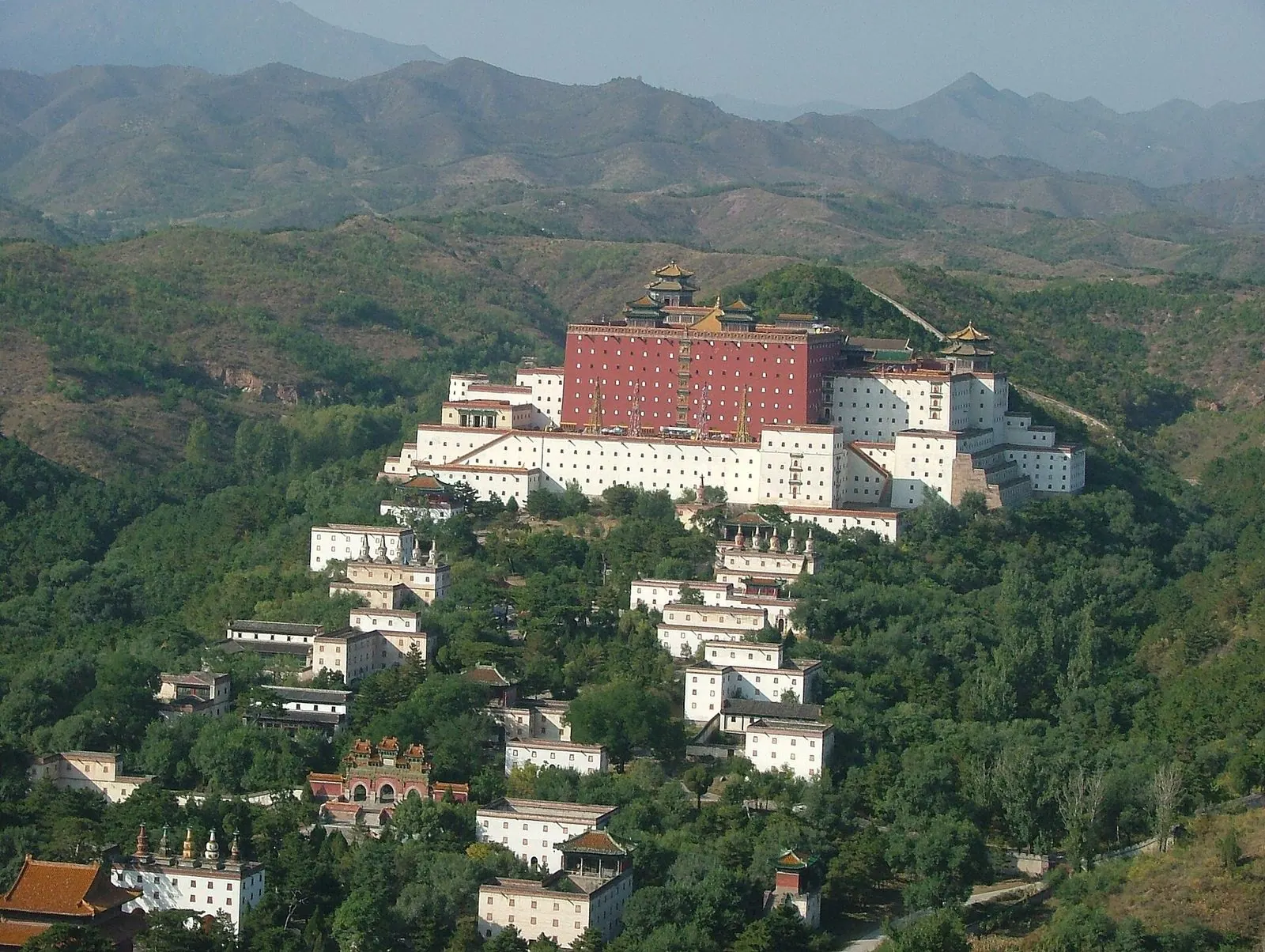 Putuo Zongcheng Temple, the “Little Potala”, climbing a wooded hillside in Chengde