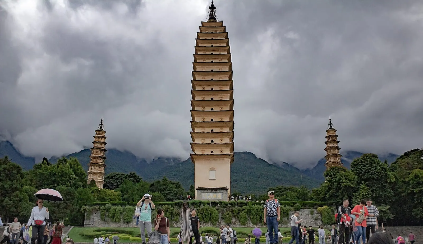 Three Pagodas of Chongsheng Temple below the Cangshan mountains, Dali